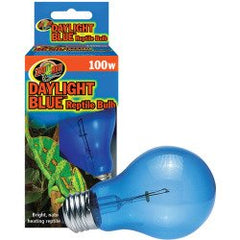 Zoo Med Daylight Blue Reptile Bulbs 100W four-pack delivering heat and UVA for basking and wellbeing.