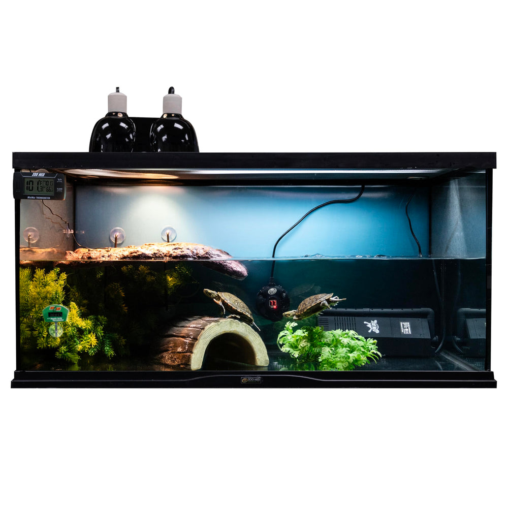 Zoo Med deep-dome design keeps the bulb tucked for a neat, flush look.