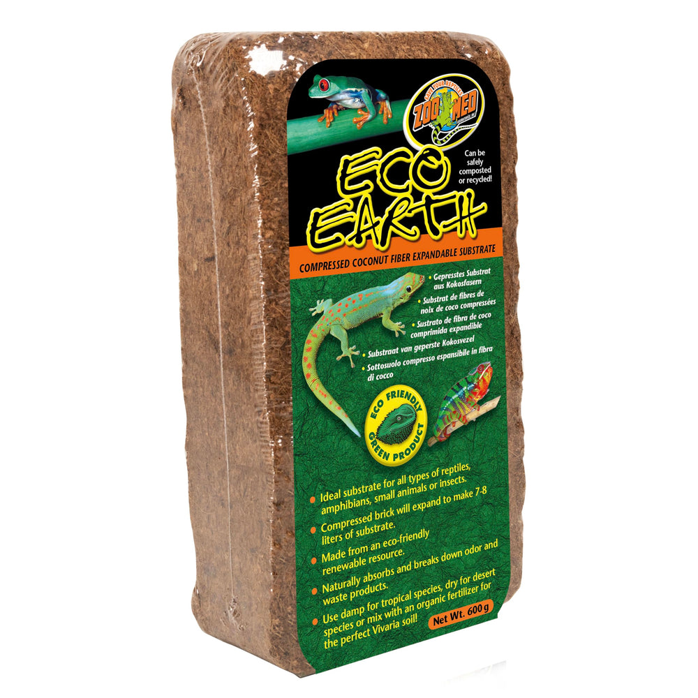 Zoo Med Eco Earth brick expands to 7–8 liters for large terrariums