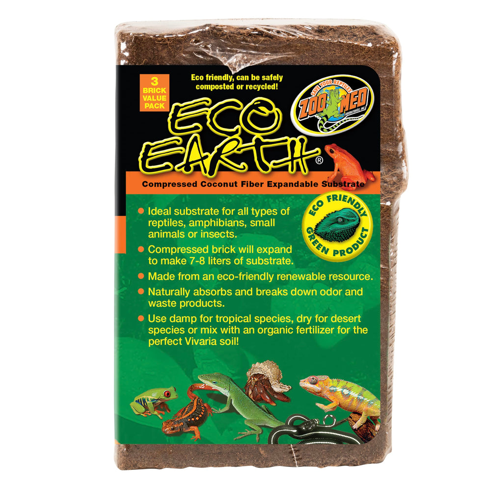 Zoo Med Eco Earth renewable coconut husk material is biodegradable.