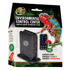 Zoo Med Environmental Control Center control panel with LCD display for programmable climate routines.