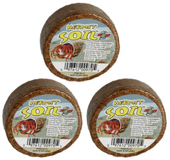 Zoo Med Hermit Crab Soil 3Pk packaging highlighting eco-friendly coconut fiber substrate for humidity.