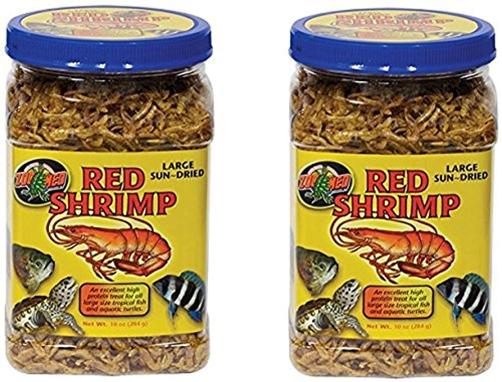 Zoo Med Large Sun-Dried Red Shrimp 10oz offers a protein-rich treat for large fish and turtles.