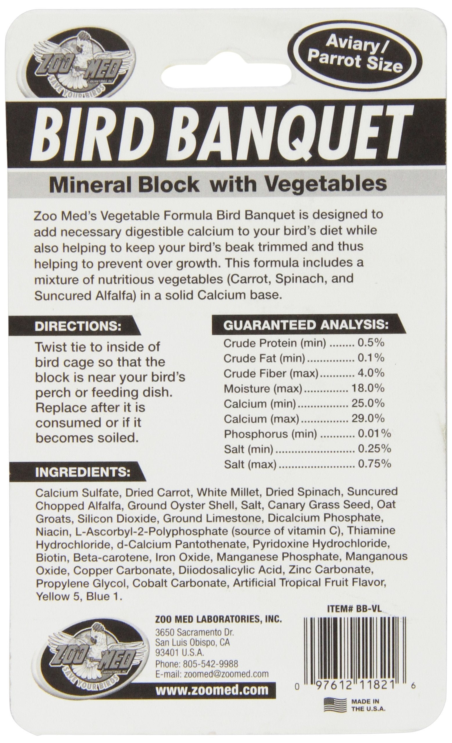 Zoo Med mineral block with vegetables close-up shows chew-friendly surface