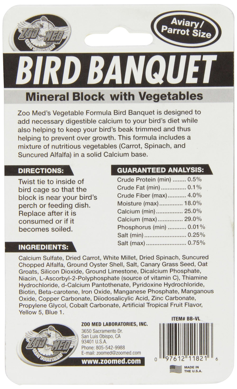 Zoo Med mineral block with vegetables close-up shows chew-friendly surface