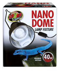 Zoo Med Nano Dome 40W front view shows compact reptile lighting for small habitats