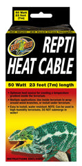 Zoo Med reptile heat cable 50W 23ft, coiled heat source for targeted warmth.