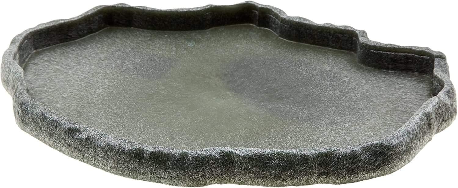 Zoo Med reptile rock food dish side view; low-profile, durable feeding dish.