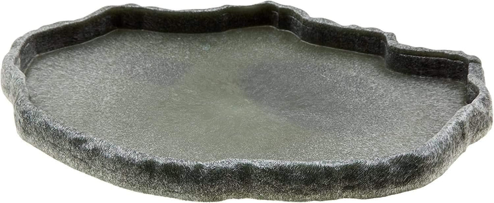 Zoo Med reptile rock food dish side view; low-profile, durable feeding dish.