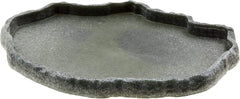 Zoo Med reptile rock food dish side view; low-profile, durable feeding dish.