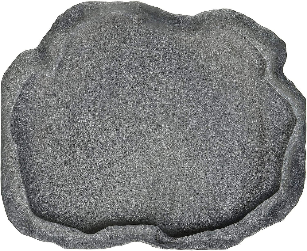 Zoo Med Reptile Rock Food Dish top view demonstrates compact size for small terrariums.