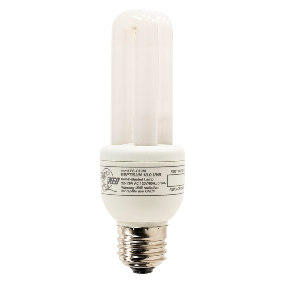 Zoo Med ReptiSun 10.0 Mini mounted vertically or horizontally for flexible use.
