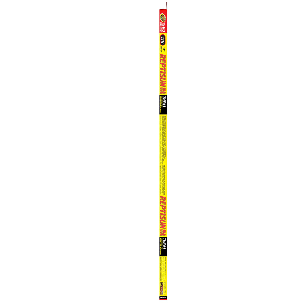 Zoo Med Reptisun 34-inch UVB 2-pack installed in habitat delivers strong, consistent light.