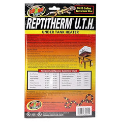 Zoo Med Reptitherm Undertank Heater 6x8 heat pad under-tank delivers even warmth throughout terrarium.