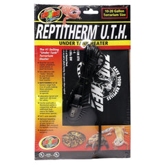 Zoo Med Reptitherm Undertank Heater 6x8 packaging highlights US-made quality and ready warmth.