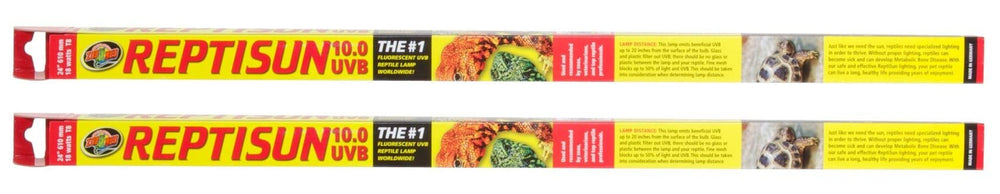 Zoo Med T8 ReptiSun 10.0 UVB 24-inch light for reptiles supporting shell health and basking.