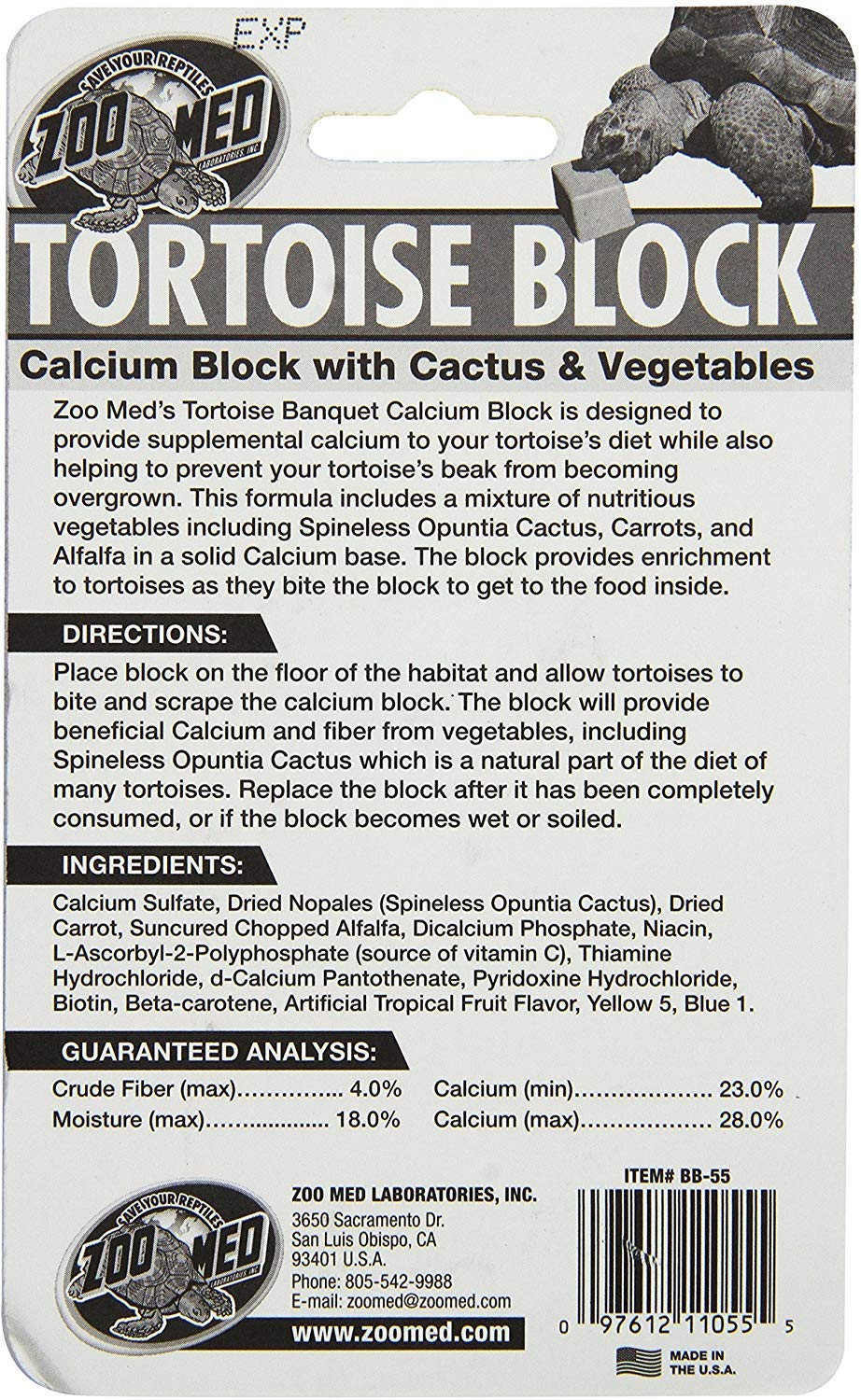 Zoo Med tortoise cacium banquet block being chewed to access cactus and vegetables.