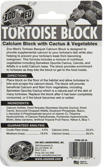 Zoo Med tortoise cacium banquet block being chewed to access cactus and vegetables.