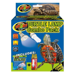 Zoo Med Turtle Lamp Combo Pack turtle lamp provides UVB lighting for aquatic turtle habitats.