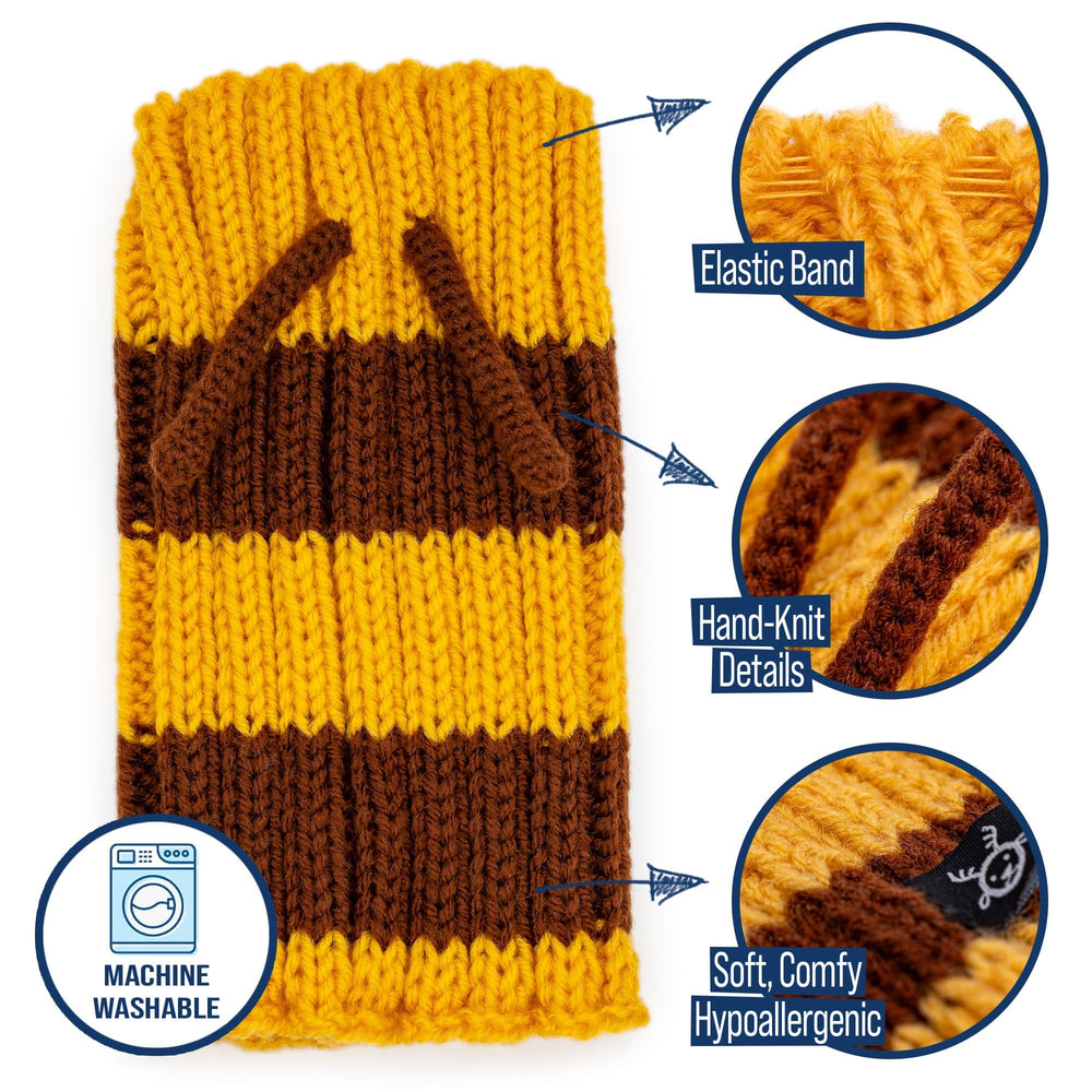 Zoo Snoods Bumble Bee Costume elastic neck band demonstrates adjustable fit