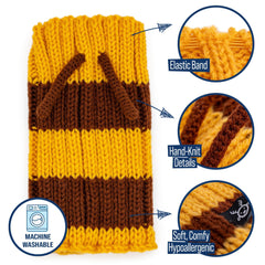 Zoo Snoods Bumble Bee Costume elastic neck band demonstrates adjustable fit