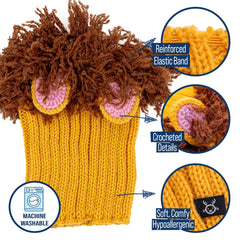 Zoo Snoods knit mane detail highlights plush yarn and fine craftsmanship