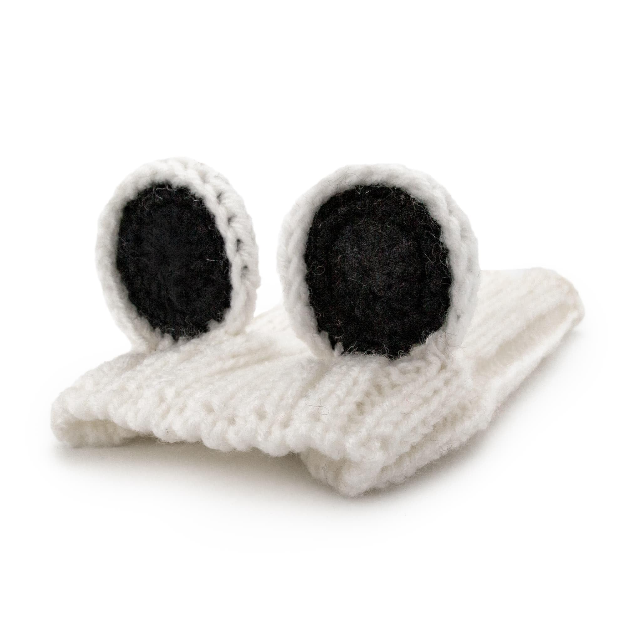 Zoo Snoods Panda Costume worn on dog for neck and ear warmth