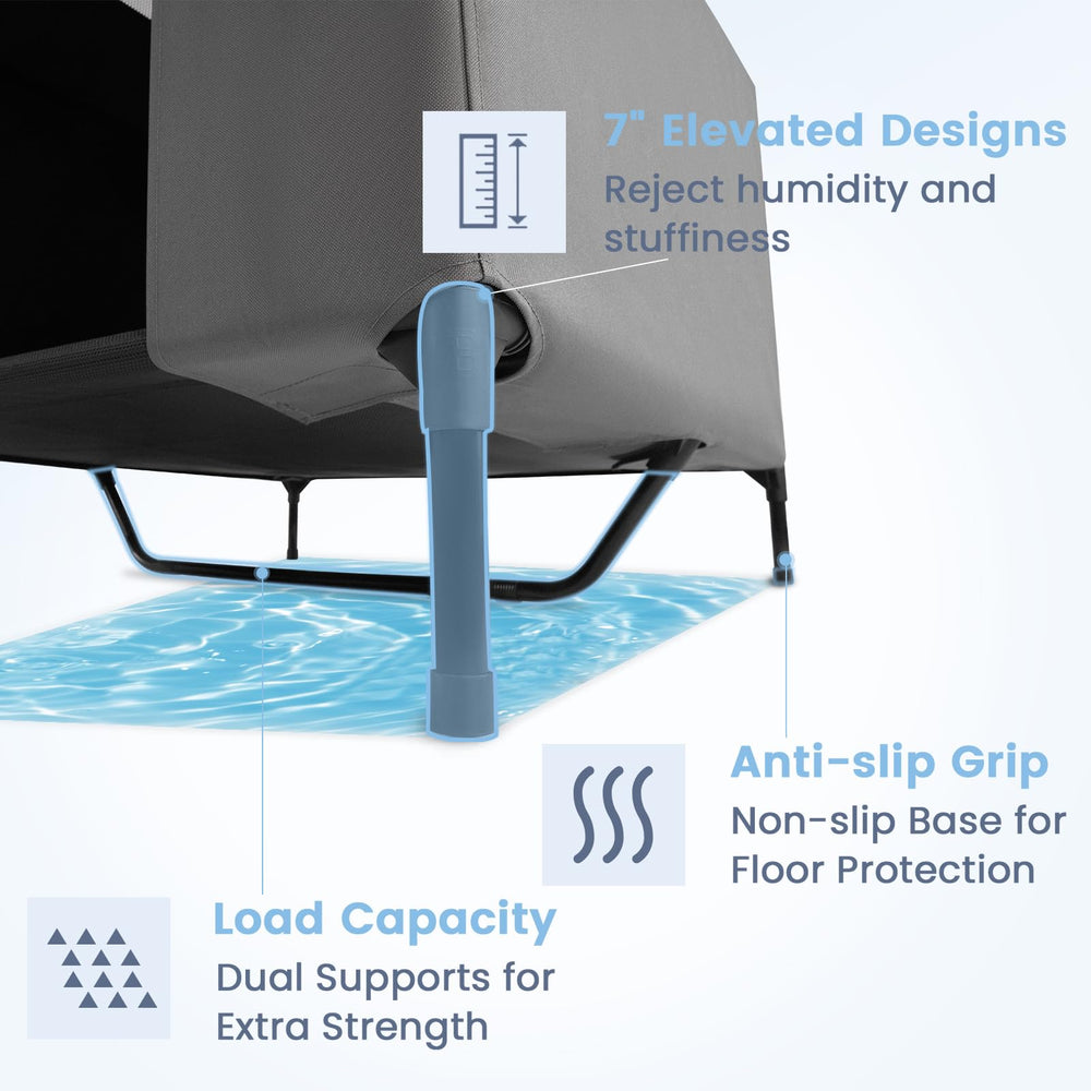 Zooba dog house assembles without tools for quick, hassle-free setup.