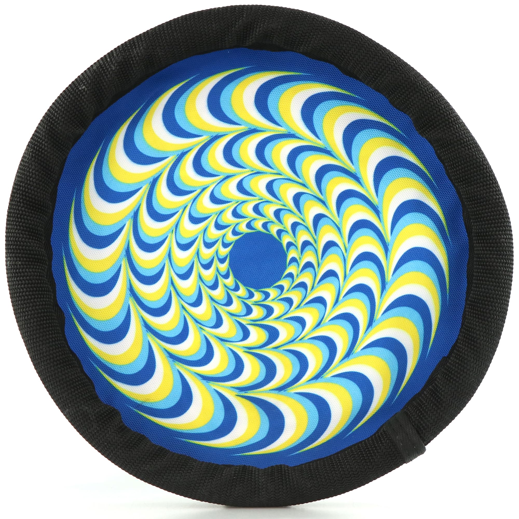 ZooBee floating disc in water with dogs enjoying pool fetch.