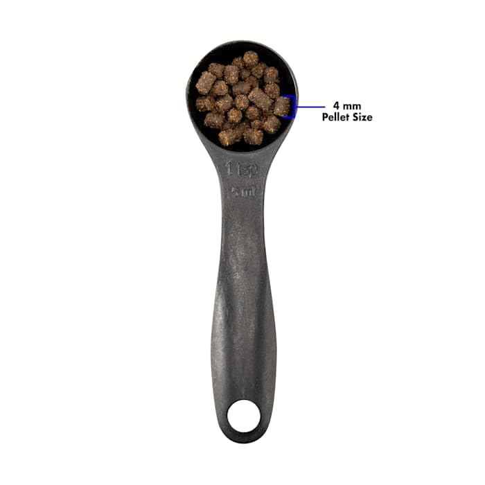 Zoo Med axolotl food label detail signals brand reliability and purpose.