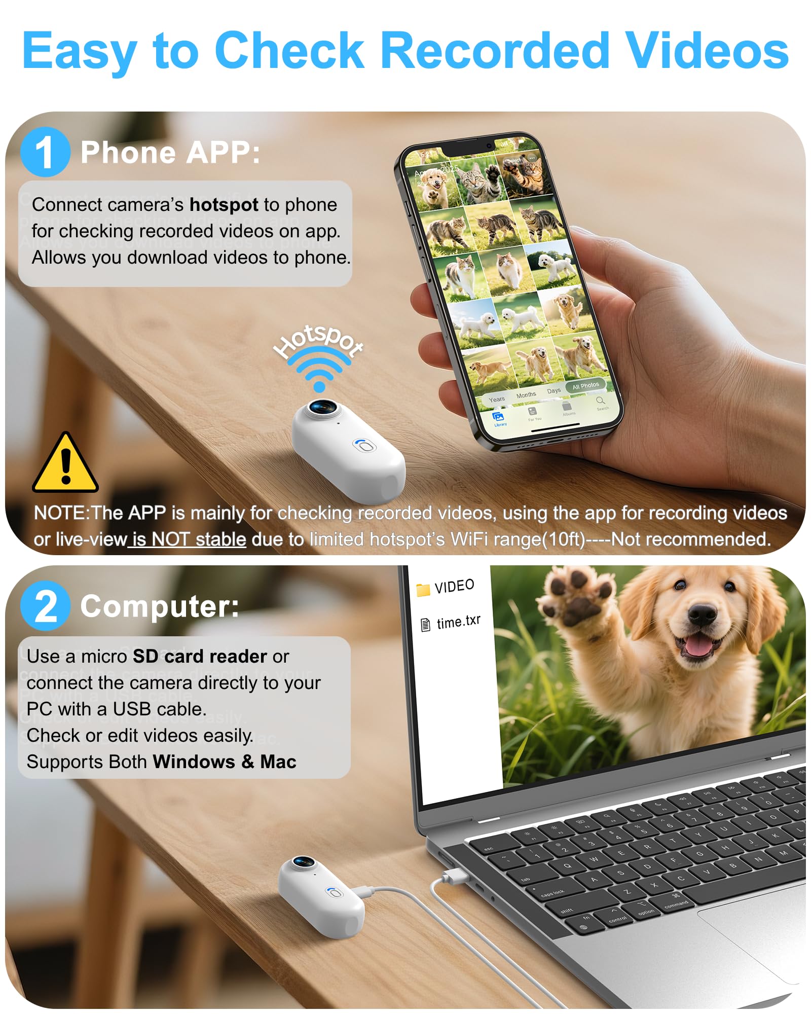 ZoomaraKam XS collar on lightweight soft nylon.