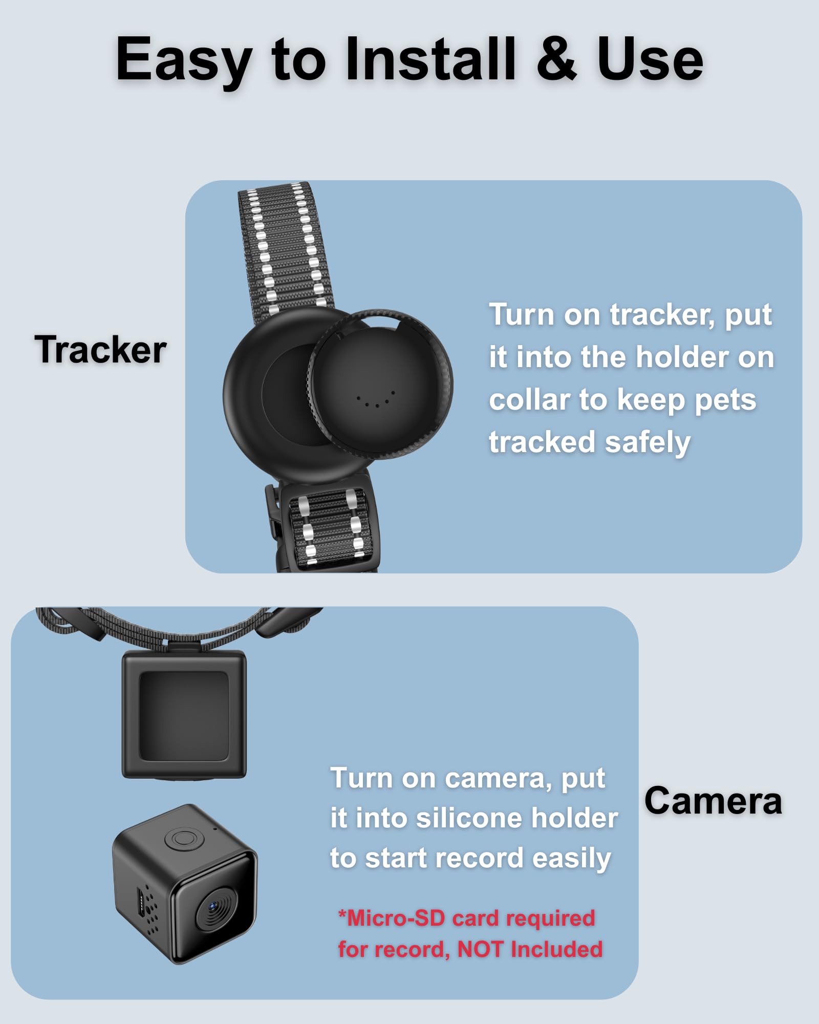 ZoomaraKam lightweight design on pet collar minimizes distraction.