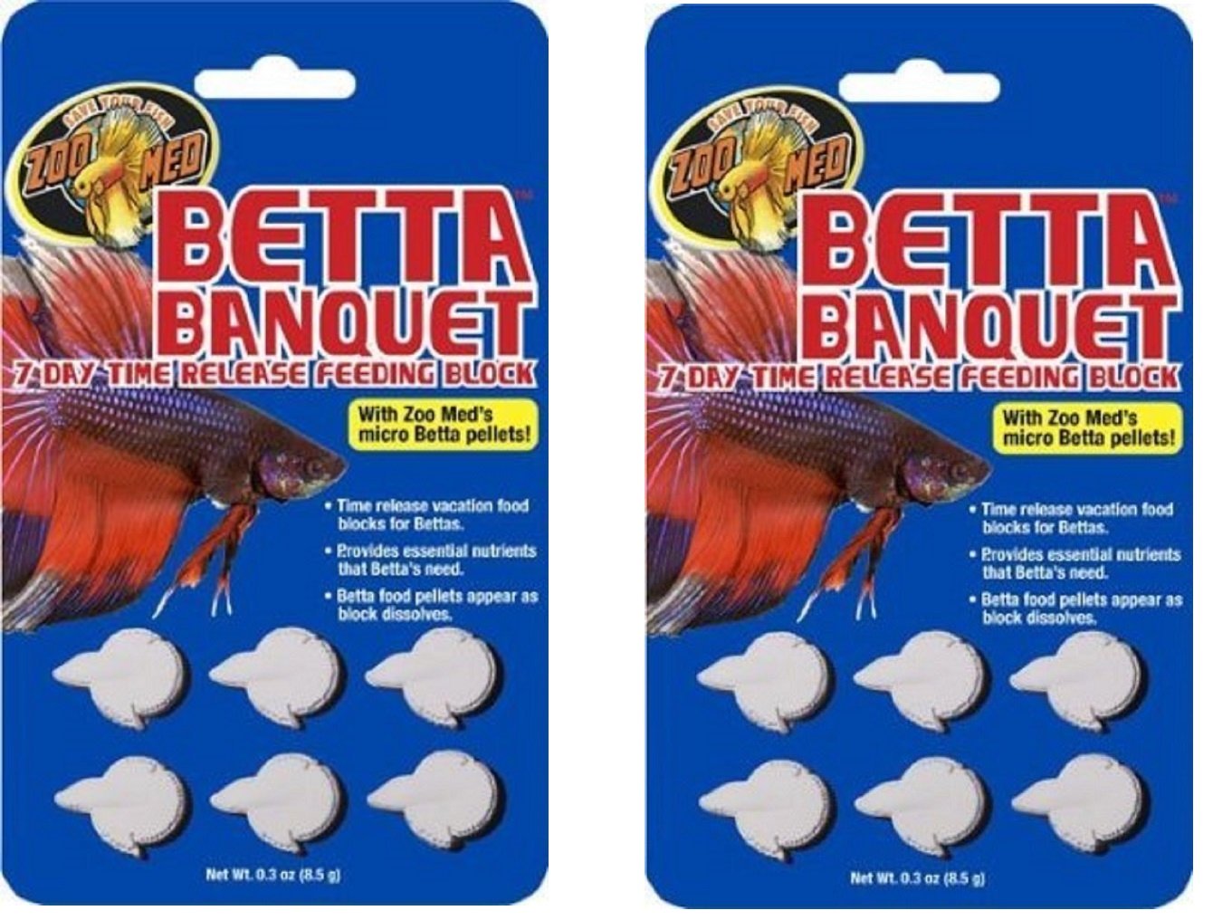 Zoo Med Betta Banquet Blocks pack offers time-release feeding for Bettas