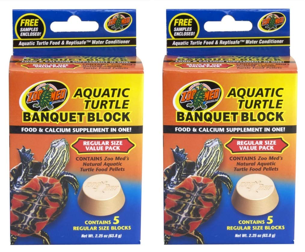 Zoomed block value pack for aquatic turtle 2-pack calcium-rich blocks for healthy shells