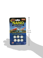 Zoo Med Nano Banquet Block Mini pellets in tank; supports shrimp, crabs, crayfish, and fish