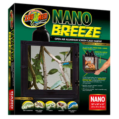 Zoo Med Nano Breeze cage front view with clear acrylic door for viewing