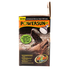 Zoo Med PowerSun UV Bulb 80W installed in a large terrarium setup