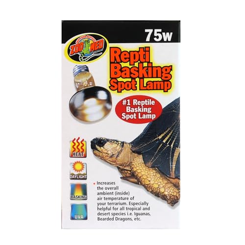 Zoo Med Repti Basking Spot Lamp 75W demonstrates a natural heat gradient for thermoregulation.