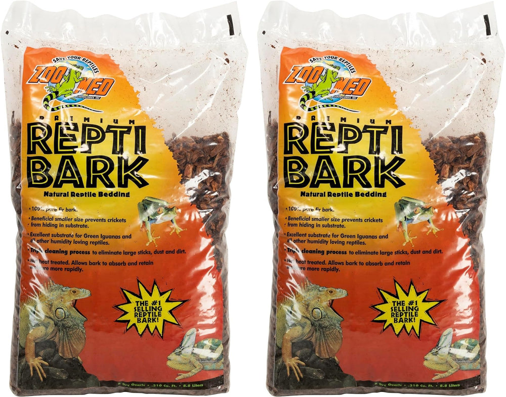 Zoo Med reptile bark fir bedding 8qt-pack-2 front view for easy setup