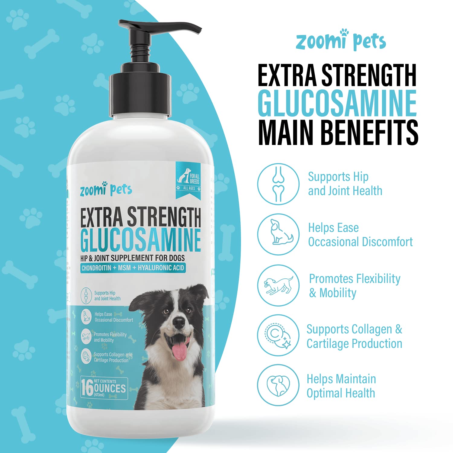 Zoomi Pets hyaluronic acid dogs joint support close-up texture