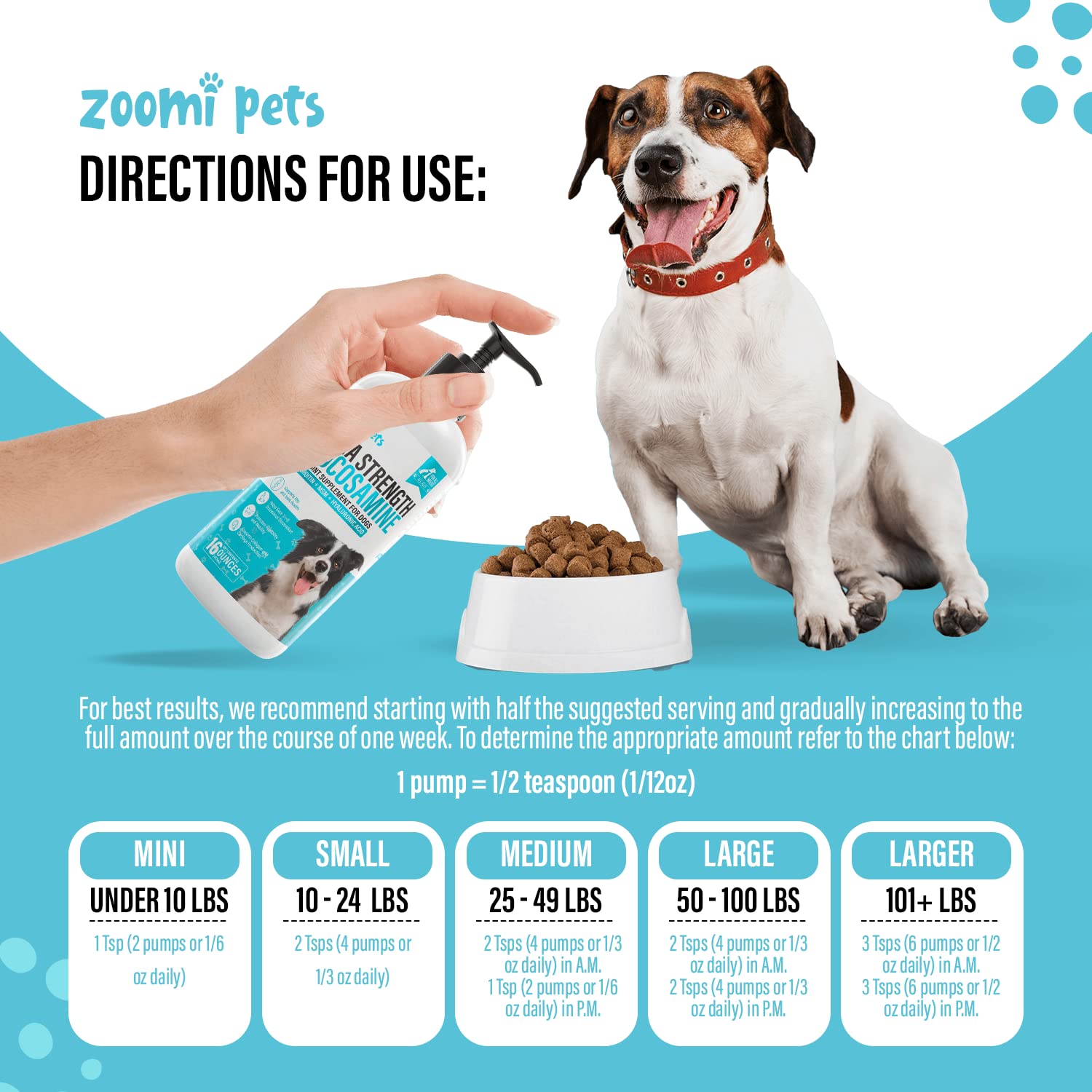 Zoomi Pets MSM for dogs joint-health liquid with convenient dosing