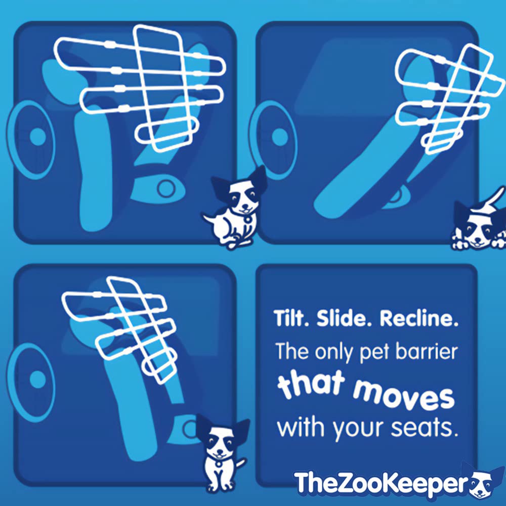 The ZooKeeper EZ Pet Barrier tilt function allows flexible partitions during travel.