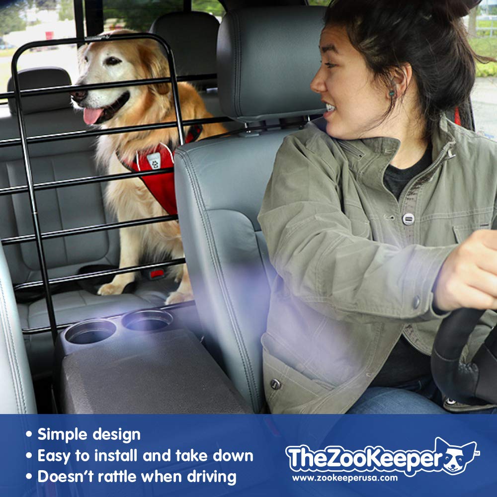 The ZooKeeper EZ Pet Barrier wide adjustability fits cars, SUVs, and trucks.