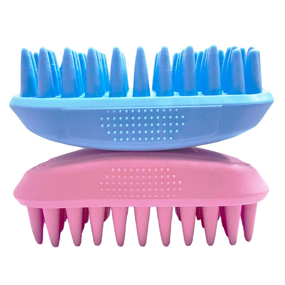 ZOOPOLR blue color variant of silicone shampoo brush