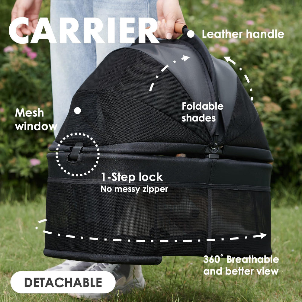 Zoosky car-seat setup enables safe, convenient vet and travel transitions.