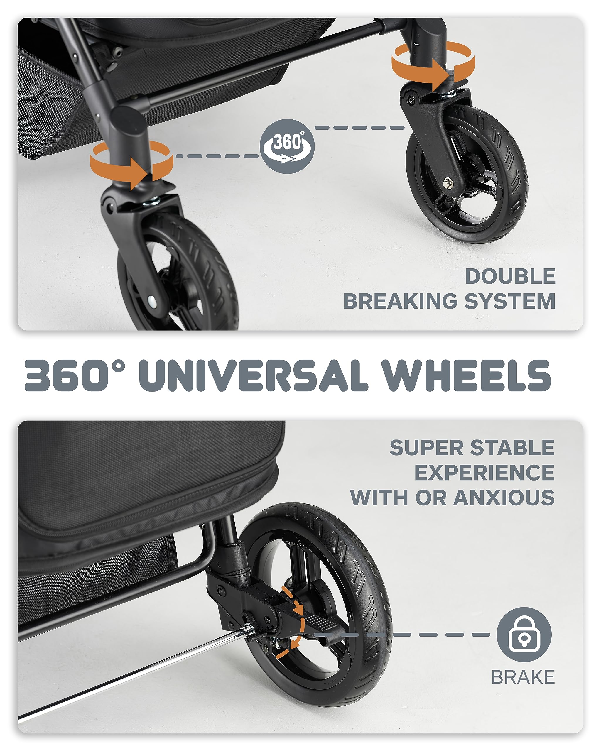 Zoosky dog stroller storage-basket highlights convenient space for toys and treats
