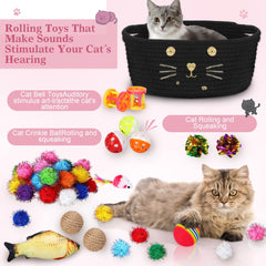 Zopeal colorful flashing balls highlight interactive play opportunities for curious cats.