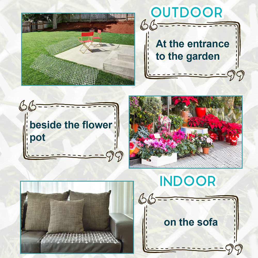 Zopeal cat repellent mat package includes spikes, pegs, and ties