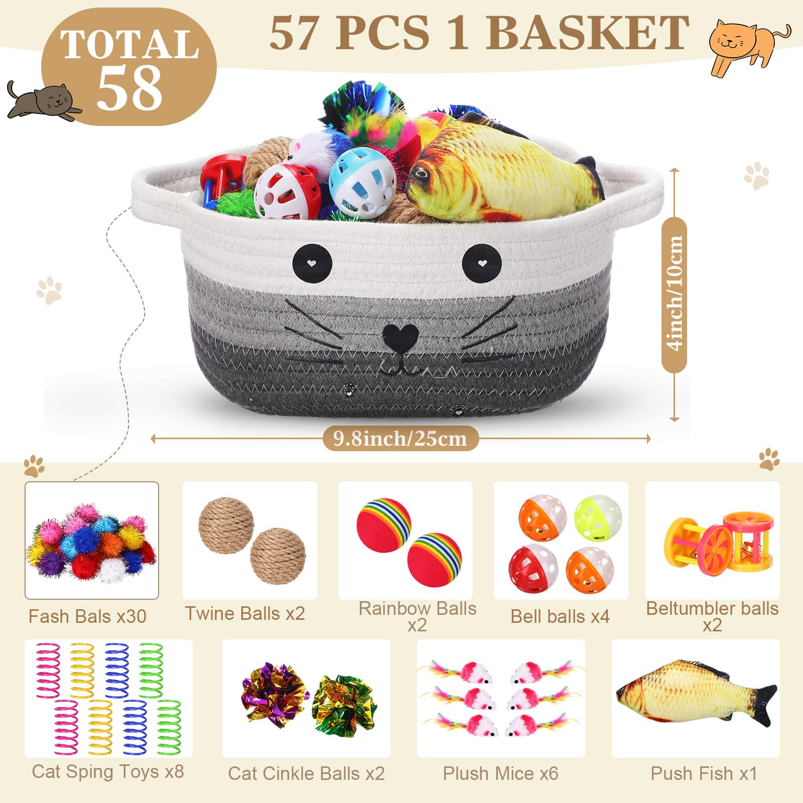 Zopeal colorful flashing balls for interactive indoor cat play