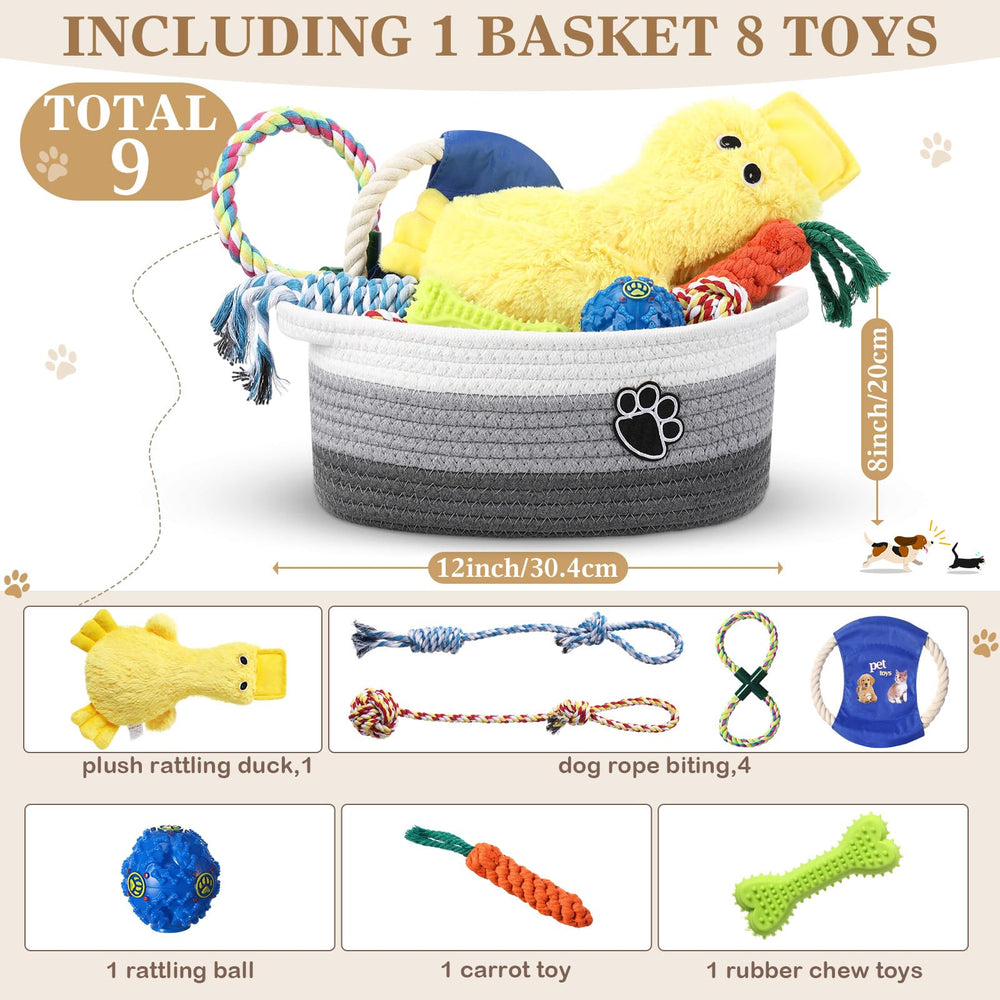 Zopeal plush rattling duck toy demonstrates engaging fetch and teething-friendly play.